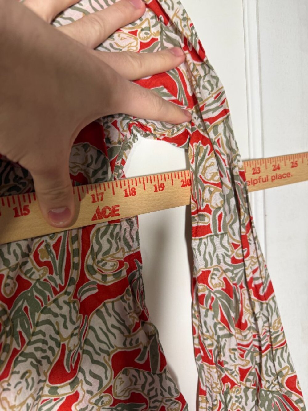 Talbots Grazing Tiger Cotton Button Front Shirt Animal Print Size L Green Red - Picture 7 of 8